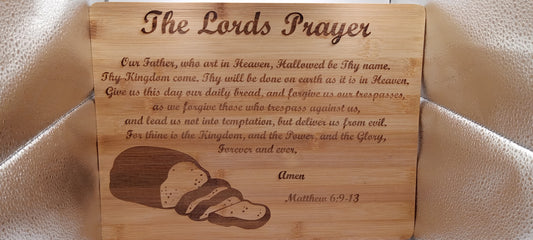 Lords Prayer cutting board