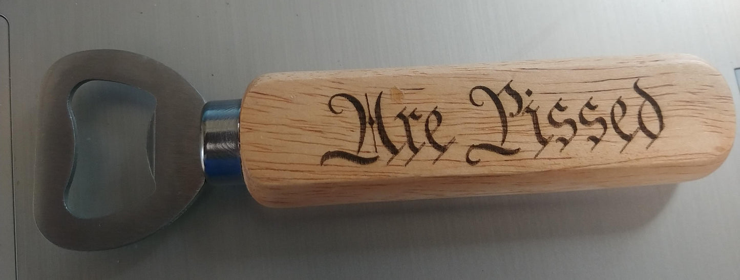 We the People wood handle bottle opener